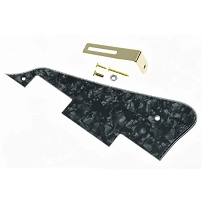Image of Dopro Black Pearl LP Guitar Pickguard with Gold Bracket for Epiphone Les Paul
