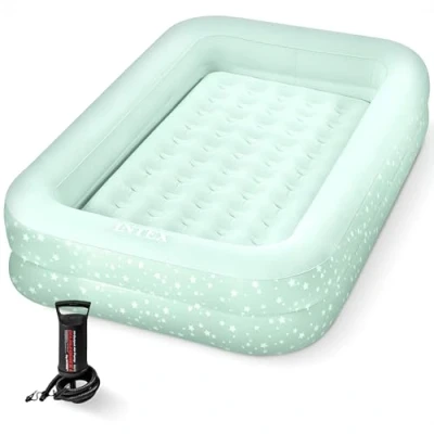 Image of Intex Kidz Travel Cot Bed Inflatable Mattress Air with Pump, 3 6 yrs