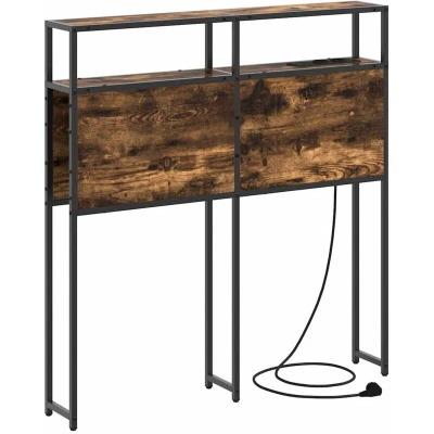 Image of Storage Headboard Wall mounted Smoked oak 90 cm Engineered wood Vidaxl