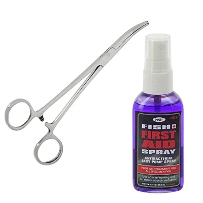 Image of DNA Leisure NGT Fish Aid Spray 50ml with 6&quot; Fishing Plier Hook Removal Tool Carp Coarse