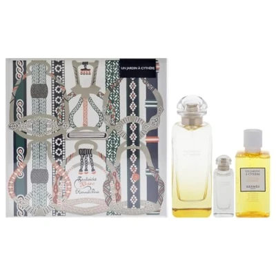 Image of Un Jardin A Cythere by Hermes for Unisex 3 Pc Gift Set 3.3oz EDT Spray, 0.25oz Splash, 1.35oz Shower Gel