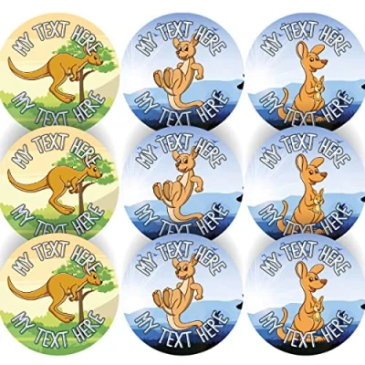 Image of 144 Personalised Kangaroo 30 mm Reward Stickers for School Teachers, Nursery