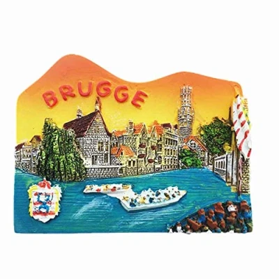 Image of 3D Brugge Belgium Fridge Magnet Travel Souvenir Gift,Home &amp; kitchen Decoration Magnetic Sticker Refrigerator Collection