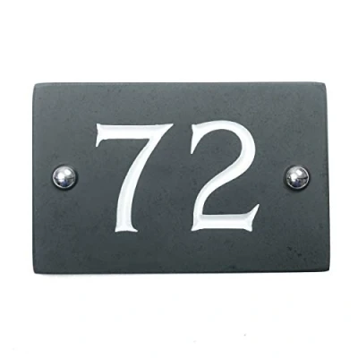 Image of slate engraved house number 72