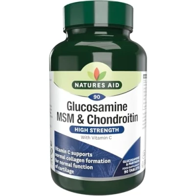 Image of Natures Aid Glucosamine, MSM and Chondroitin, with Vitamin C, 90 Tablets