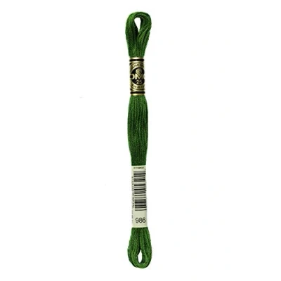 Image of DMC 117 986 6 Strand Embroidery Cotton Floss, Very Dark Forest Green, 8.7 Yard