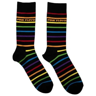 Image of SOCKSHOP Music Collection 1 Pair Pink Floyd Cotton Socks Prism Stripes One Size