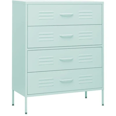 Image of vidaXL Chest of Drawers Mint 80x35x101.5 cm Steel