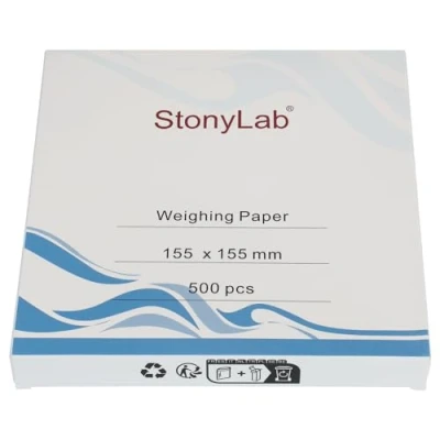 Image of stonylab Weighing Paper, 150 x mm Nitrogen free Sample Papers Scale Paper Analytical Balance Weigh for Laboratory Research, Pack of 500