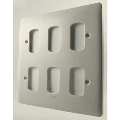 Image of Legrand Synergy 7301 82 White Moulded 6 Module Grid Switch Front Plate