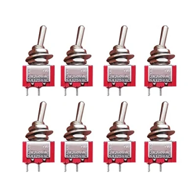 Image of mxuteuk 8pcs SPST Mini Toggle Switch Miniature ON/OFF 2Pins 2Position 6A 125V 3A 250V for DIY Car Dash Dashboard Electronic Equipment MTS 101