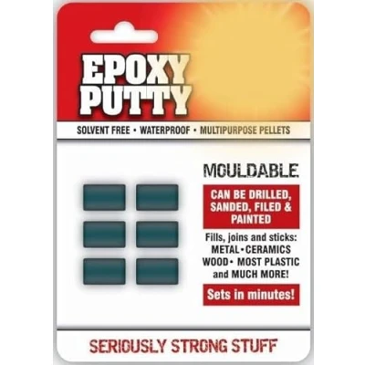 Image of Pack 6 Epoxy PUTTY Waterproof Mouldable Hard and Fast Repair Wood Metal, Plastic, Ceramic Multi Purpose Cracks, Fills for Quick Fixes Solvent Free