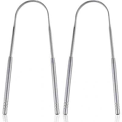 Image of NASHnal Tongue Scraper with Case Travel (2 Pack), Bad Breath Treatment Scrapers for Adults, Medical Grade,100% Stainless Steel Oral Care, Easy to Use Cleaner Hygiene