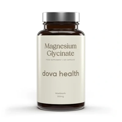 Image of Dova Health Magnesium Glycinate 300mg High Absorption Chelated Bisglycinate Pure Supplement for Sleep, Stress Relief, Muscle &amp; Bone Support 120 Vegan Capsules, Made in UK