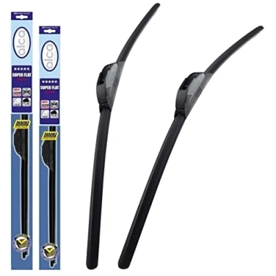 Image of Fits Vauxhall Zafira Models 1999 To 2005 Alca Germany Super Flat Wiper Blades Front Replacement Set ASF2422H
