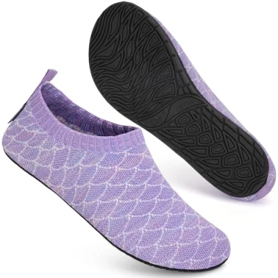Image of Swim Water Shoes Socks Barefoot Protecting for Sea Beach Swimming Pool Ladies Women Mens(YuLin Purple,9/10 UK,44/45 EU)