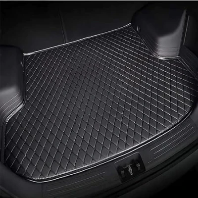 Image of LIKBA Car Leather Boot Mats for NISSAN Juke 2014 2024,Waterproof Anti Scratch Slip Protector Pad Cargo Tray Liners Trunk Carpets Interior Accessories,B All Black
