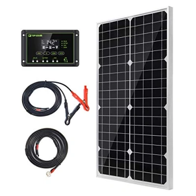Image of TOPSOLAR30W 12V Solar Panel Trickle Charger Battery Maintainer Kit Monocrystalline with 10A Charge Controller for RV Marine Boat Off Grid System