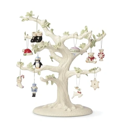Image of Lenox 868996 Christmas Memories 10 Piece Ornament &amp; Tree Set