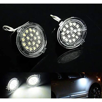 Image of 2x LED Side View Mirror Puddle Light White Canbus For C Max EcoSport Edge Focus III Galaxy IV Kuga Mondeo V Ranger TKE