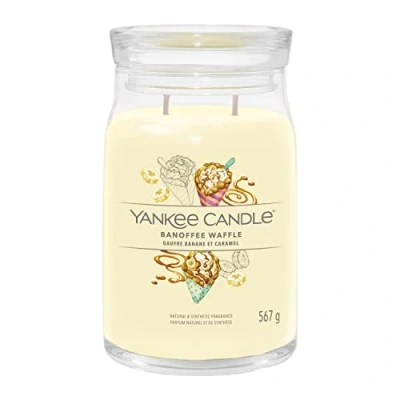 Image of Yankee Candle Signature Scented Banofee Waffle Large Jar with Double Wicks Soy Wax Blend Long Burning Perfect Gifts for Women