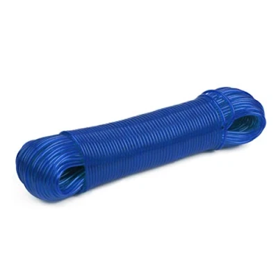 Image of DODUOS 50m Washing Line, Steel Core Line Clothes Lines for Outside, Blue Thick Strong Garden Outdoor Laundry Cloth Plastic PVC Rope Wire