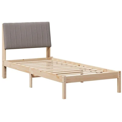 Image of vidaXL Bed Frame with Headboard Brown 90 x 190 cm Solid Pine Wood