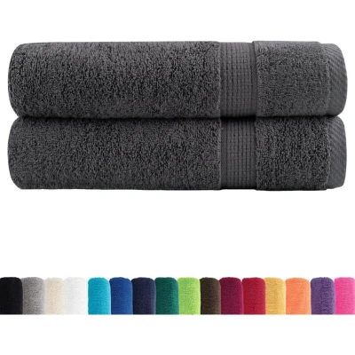 Image of vidaXL Premium Hand Towels SOLUND 2pcs Anthracite 50x100cm 600gsm
