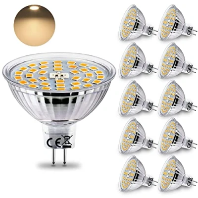 Image of HiBay 10x 12V GU5.3 MR16 LED Bulbs 4W Warm White 3000K Bi Pin Spot Lights Replace 35W Halogen AC/DC Energy Saving Lamps