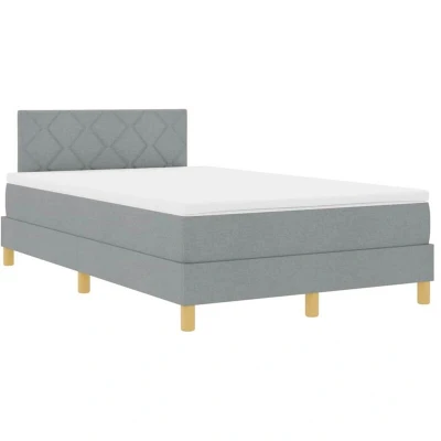 Image of vidaXL Box Spring Bed with Mattress Light Grey 120x200 cm Fabric