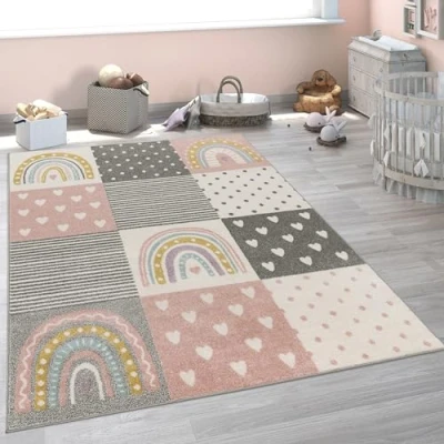 Image of Paco Home Children&#039;s Rug Child&#039;s Room Girls Boys Various Motifs And Sizes, Size:133 cm square, Colour:Grey 2