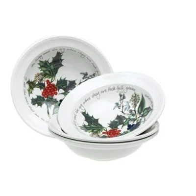 Image of Portmeirion The Holly &amp; Ivy Set of 6 Cereal Bowls