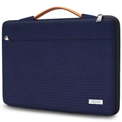 Image of TECOOL Protective Laptop Sleeve 14 Inch case for 14&quot; Lenovo Thinkpad IdeaPad HP Dell Acer Notebook, MacBook Air 15 M3 M2 A3114 A2941 2023 2024 Waterproof Computer Bag,Dark Blue