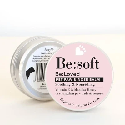 Image of Be:Loved Be:Soft Pet Nose and Paw Balm for Dogs Natural Cat Dog Shea Butter, Beeswax, Vitamin E Manuka Honey Nourishing Moisturiser Dry Skin 60g