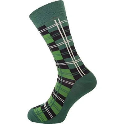 Image of Macahel Mens Dark Green Tartan socks