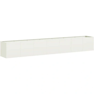 Image of vidaXL Planter White 280x40x40 cm Cold rolled Steel