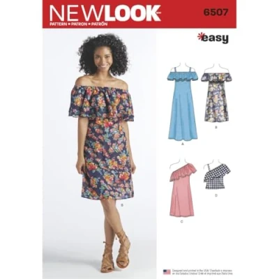 Image of Simplicity New Look Pattern 6507 Women’s Dresses and Top, Paper, White, 22 x 15 1 cm