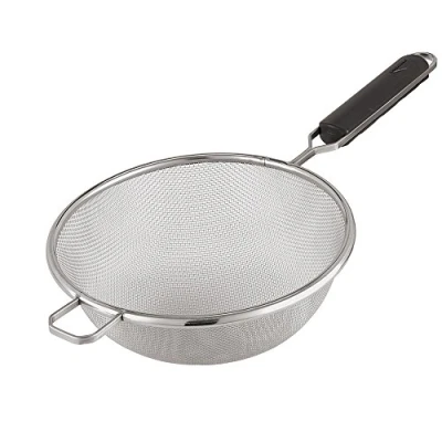 Image of Paderno World Cuisine 5 1/2 Inch Round Stainless steel Strainer with ABS Handle