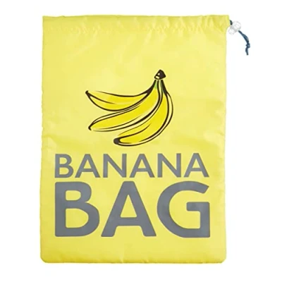 Image of KitchenCraft Banana Reusable Storage Bag, Fridge Fruit Polyester, 38 x 28 cm, Yellow