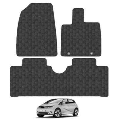 Image of 5mm Rubber Car Mats Compatible With BYD Dolphin (2023+) Tailored Fit Floor Set Accessory Custom Anti Slip Backing Heavy Duty Waterproof Easy Clean Durable All Weather Full Coverage