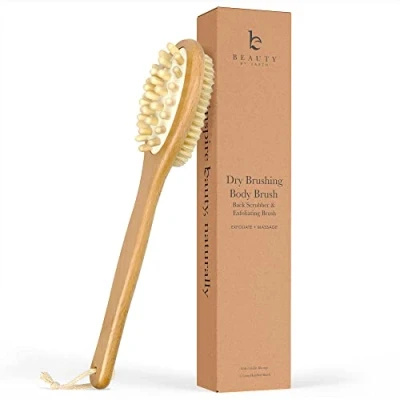 Image of JYtoponline Dry Brushing Body Brush Long Handled Exfoliating Brush, for Cellulite and Lymphatic Drainage Massager, Scrubber Shower Back, Skin