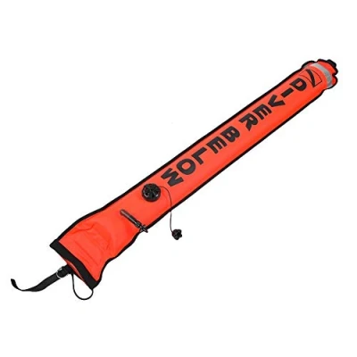Image of Tbest Marker Float,delayed Surface buoy,5ft Diving with High Visibility Reflective Band Inflatable Scuba SMB Signal Buoy Accessory Safety Gear(Red)