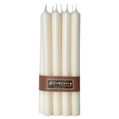 Image of Nordring Pack of 8 Rustic Taper Candles 2.2 cm x 18 High Cream