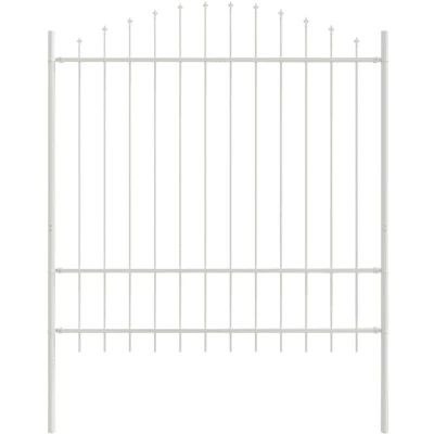 Image of vidaXL Garden Fence with Hoop Top White 1.7x1.75 m Steel