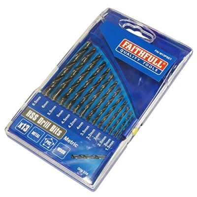 Image of Faithfull HSS Jobber Drill Bit Set, 13 Piece (1.5 6.5mm)