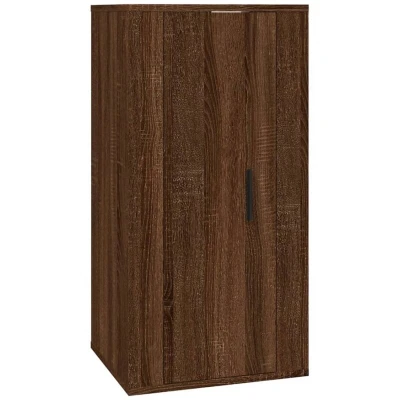 Image of vidaXL Wall Mounted TV Cabinet Brown Oak 40x34,5x80 cm
