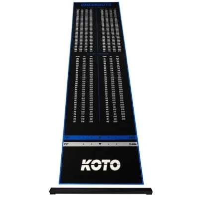 Image of KOTO Oche Carpet Checkout Dart Mat Blue 285 x 80 cm + Incl. Score Indicator, Non Slip Mat, Professional Protect Floor and Darts