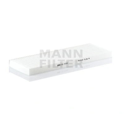 Image of 1808606, 1808607, 90464424, 90512779, 90568793 Pollen Filter MANN CU 4151 Particulate 413mm 146mm 25mm VAUXHALL: Vectra Mk1 Saloon