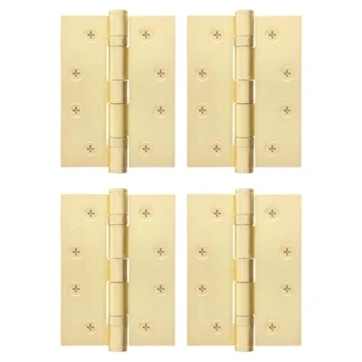 Image of EAI Brass Door Hinges 4 Inch / 102mm Satin Internal Fire 2 Pairs