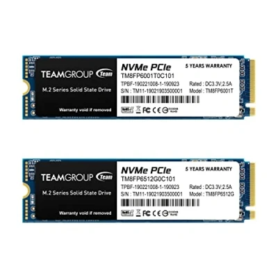 Image of TEAMGROUP MP33 1TB 2 Pack SLC Cache 3D NAND TLC NVMe 1.3 PCIe Gen3x4 M.2 2280 Internal Solid State Drive SSD (Read/Write 1,800/1,500 MB/s) Compatible with Laptop &amp; PC Desktop TM8FP6001T0C1P1
